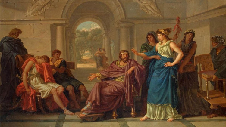 Pintura "Helena Reconhece Telémaco, filho de Ulisses"